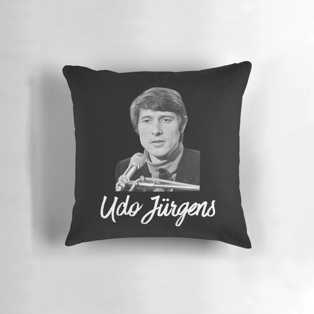 Tribute pillow featuring Udo Jürgens, famous German singer-songwriter.