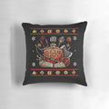 Ugly dice RPG-themed throw pillow with dice and holiday design