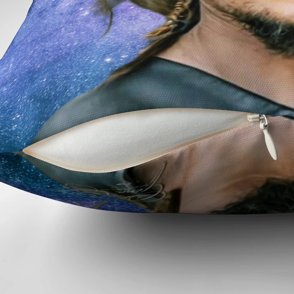 Uhtred of Bebbanburg from The Last Kingdom featured on an original Willow Days collage art pillow