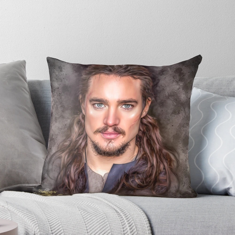 Uhtred of Bebbanburg The Last Kingdom Pillow - Stunning Anglo-Saxon inspired home decor item featuring the protagonist from the popular historical fiction TV series