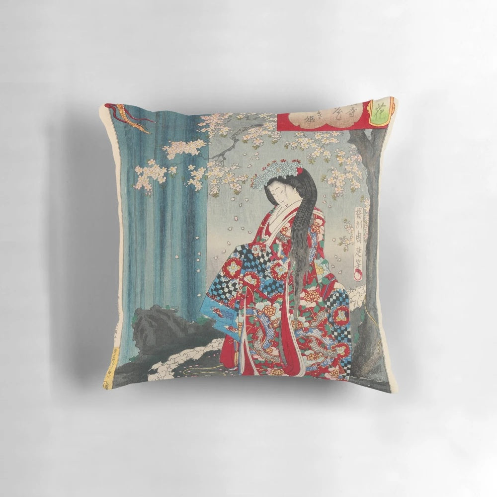 Ukiyo-e Japanese Geisha Portrait Vintage Art Pillow