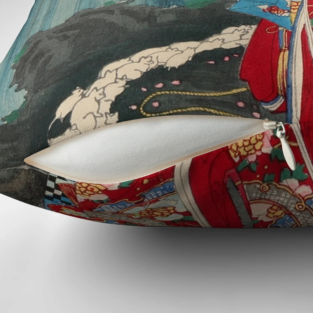 Ukiyo-e Japanese Geisha Portrait Vintage Art Pillow