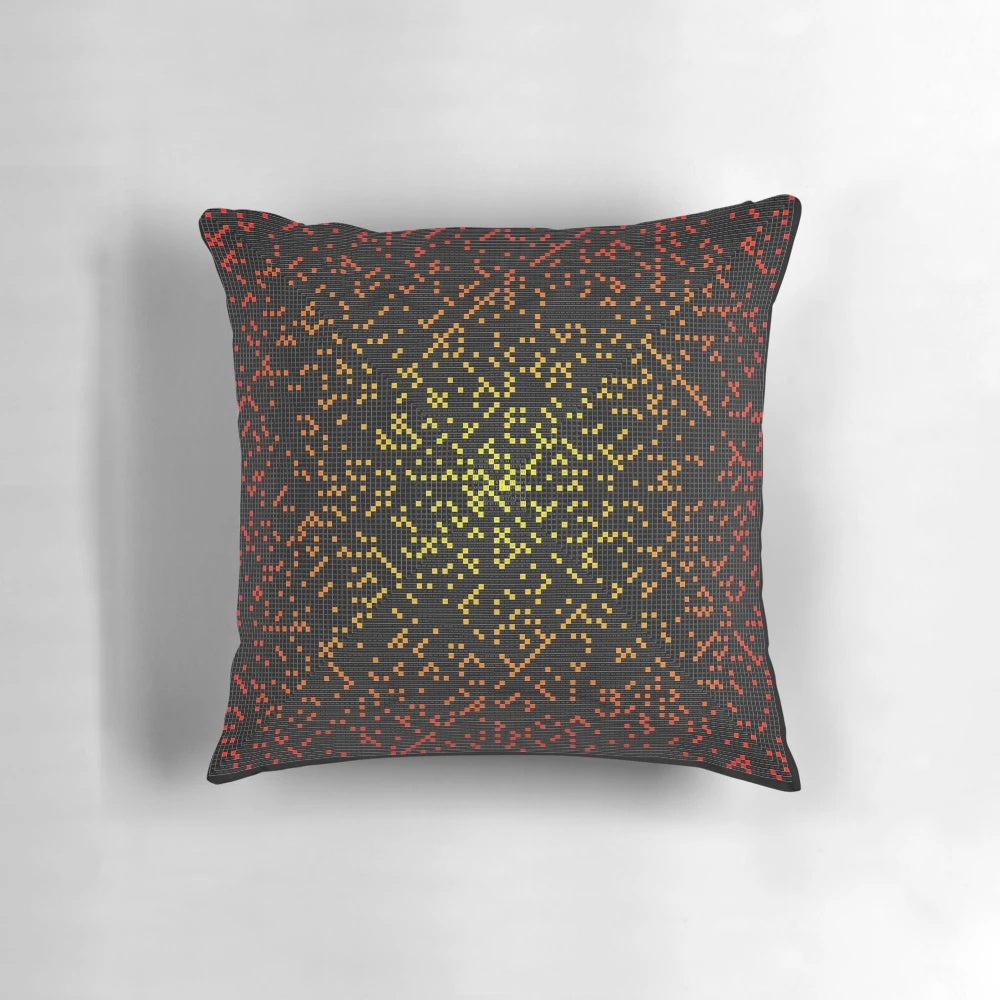 Vibrant pillow featuring the Ulam's Prime Spiral, a stunning mathematical pattern showcasing prime numbers.