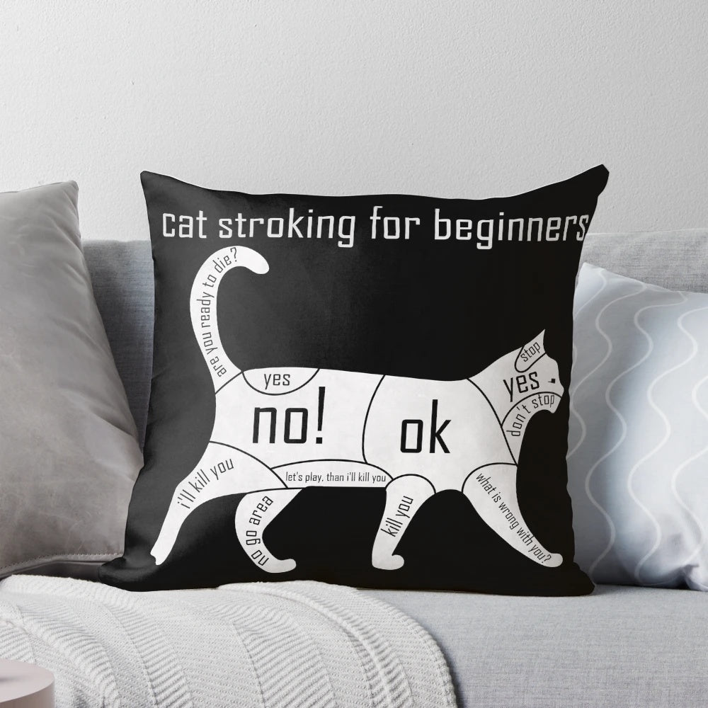 Colorful chart with instructions on how to properly stroke and pet a cat