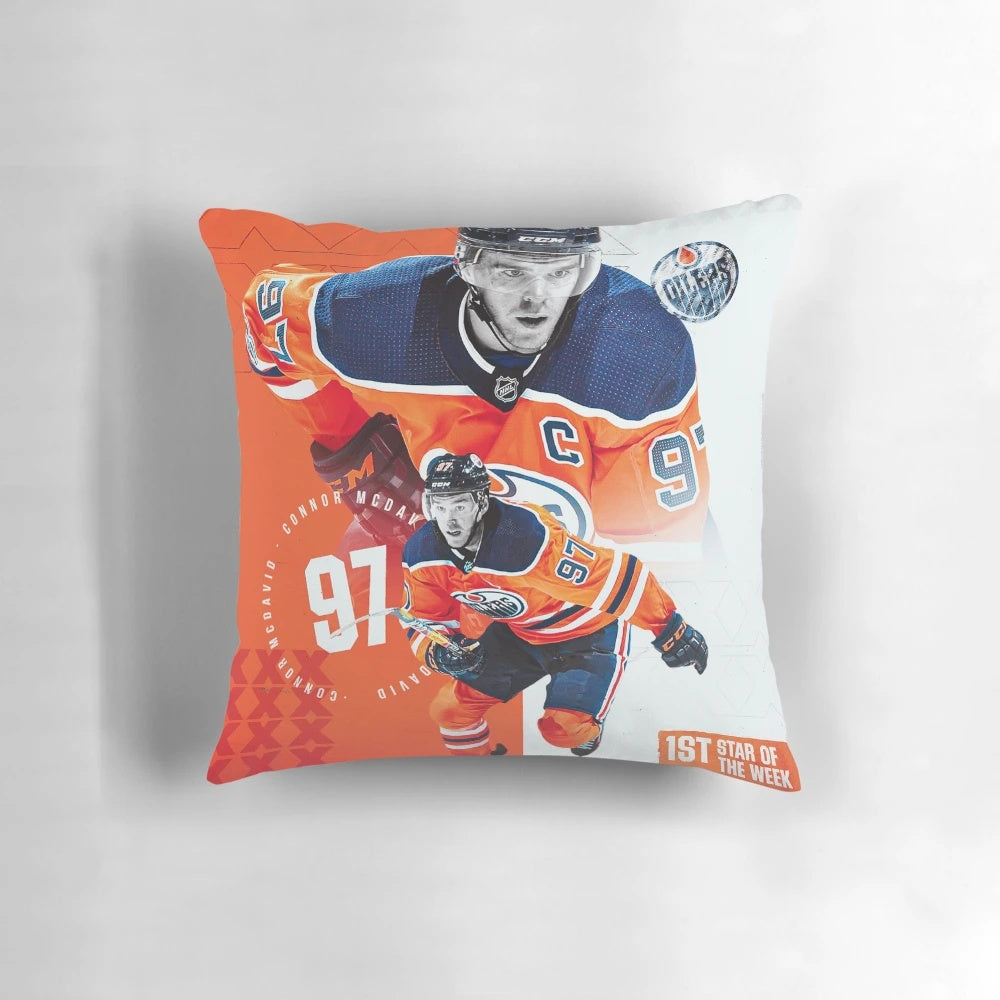Comfortable and stylish Connor McDavid pillow, perfect for hockey fans and home decor