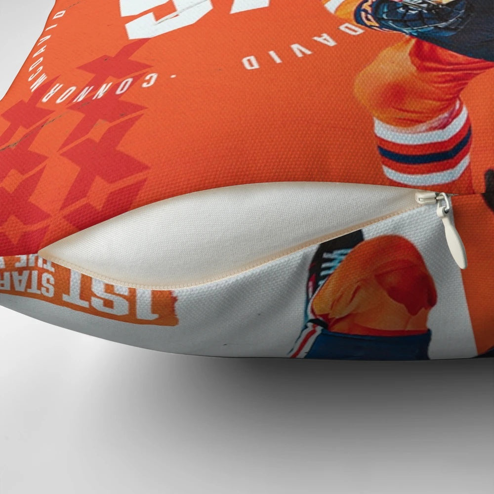 Comfortable and stylish Connor McDavid pillow, perfect for hockey fans and home decor