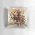 Soft, comfortable pillow with an illustration of an Irish Setter, the ultimate upland bird hunting dog.
