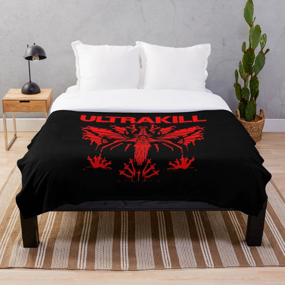 Ultrakill inspired plush blanket featuring the character Gabriel