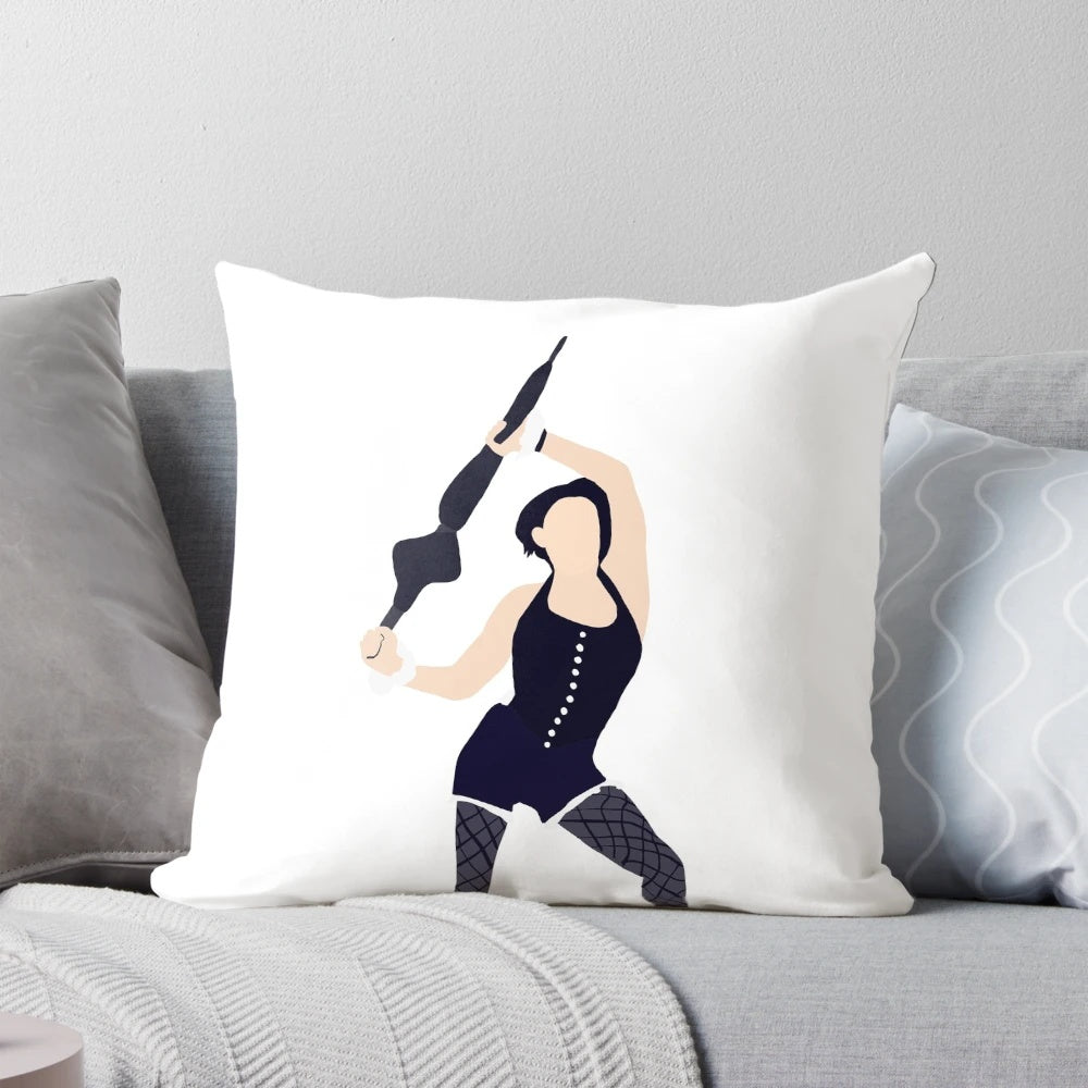 Soft, cozy plush pillow featuring a design inspired by Tom Holland's iconic umbrella moment from Lip Sync Battle