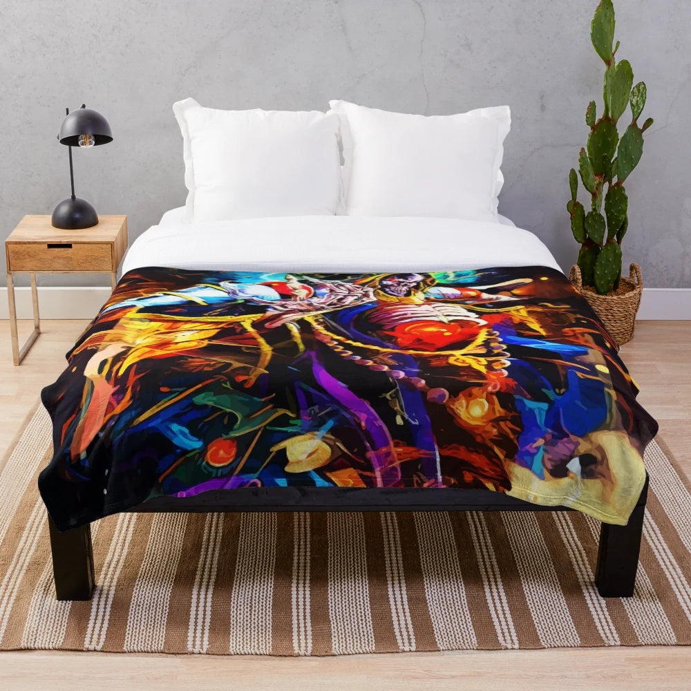 Undead themed plush blanket featuring characters and elements from the anime/manga Overlord