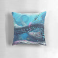 Underwater sci-fi themed pillow featuring twisty bridges and marine life