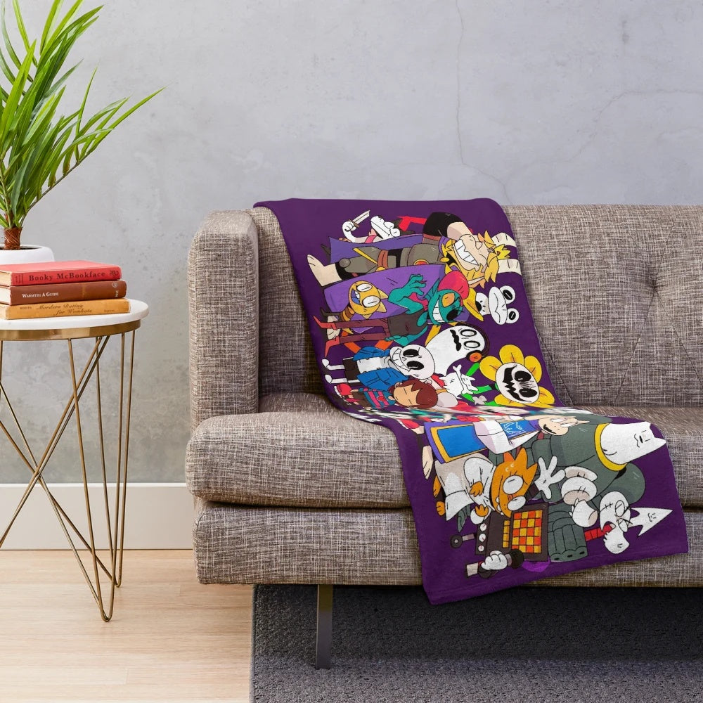 Undertale Plush Blanket featuring game characters