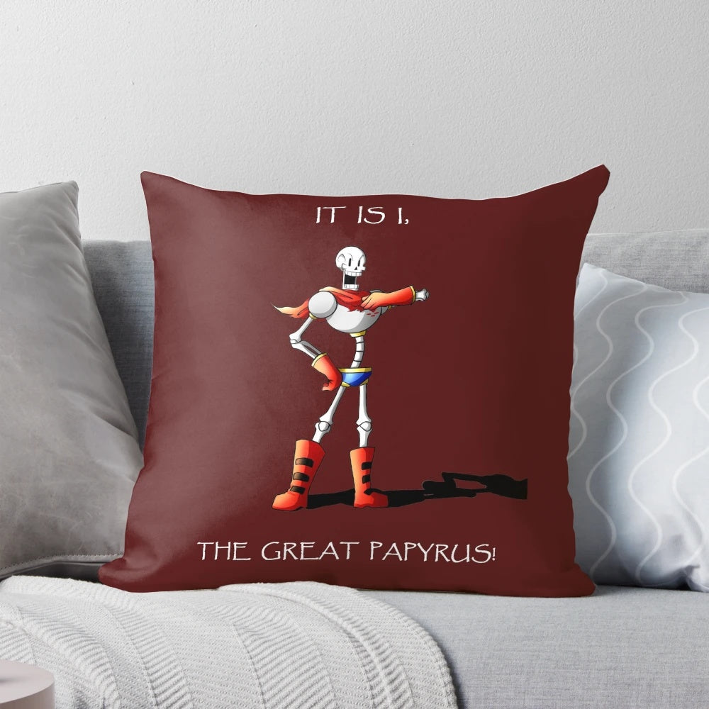 Soft and cuddly Undertale Papyrus plush pillow with the character's signature look