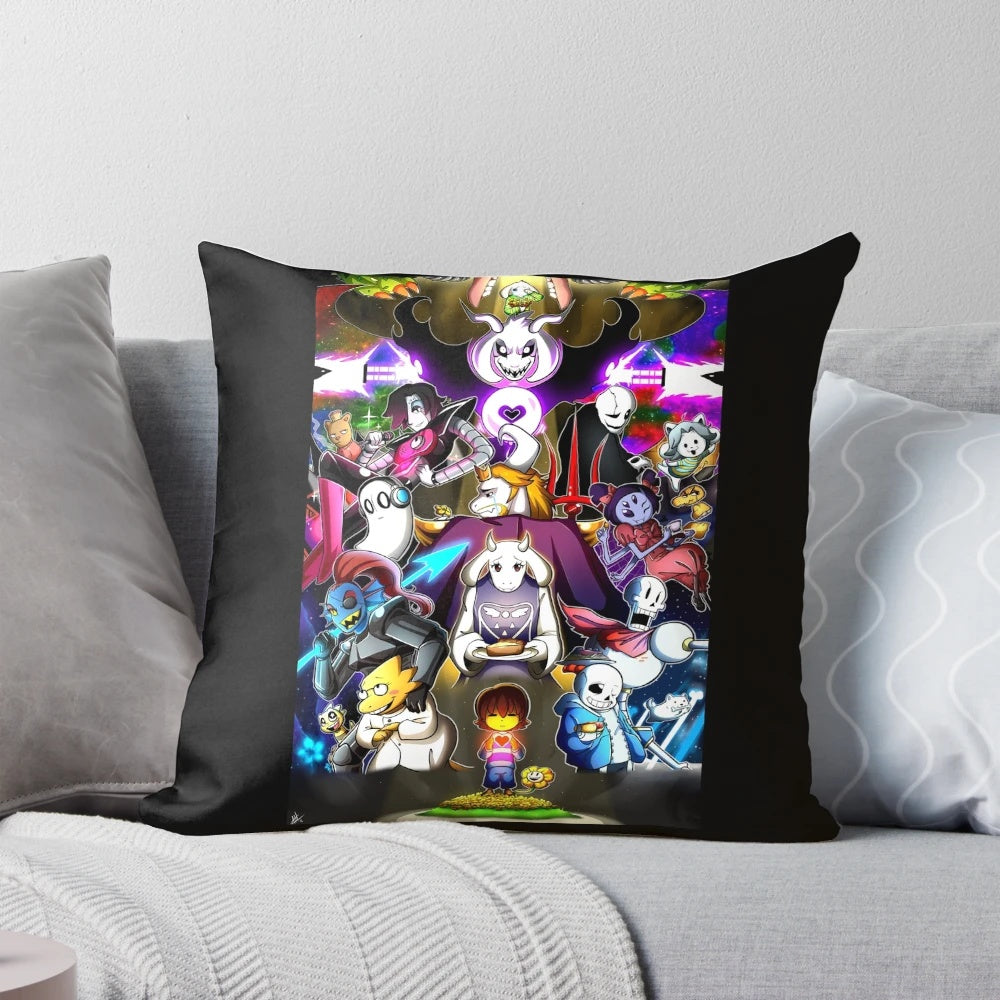 Soft, plush Undertale pillow featuring iconic characters from the game