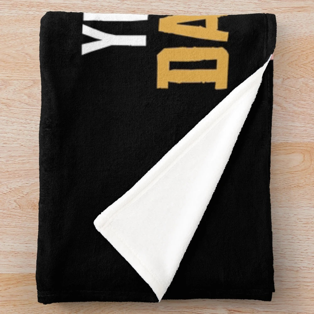 Plush blanket with a unicorn design and text "Be a unicorn unless you can be a data analyst