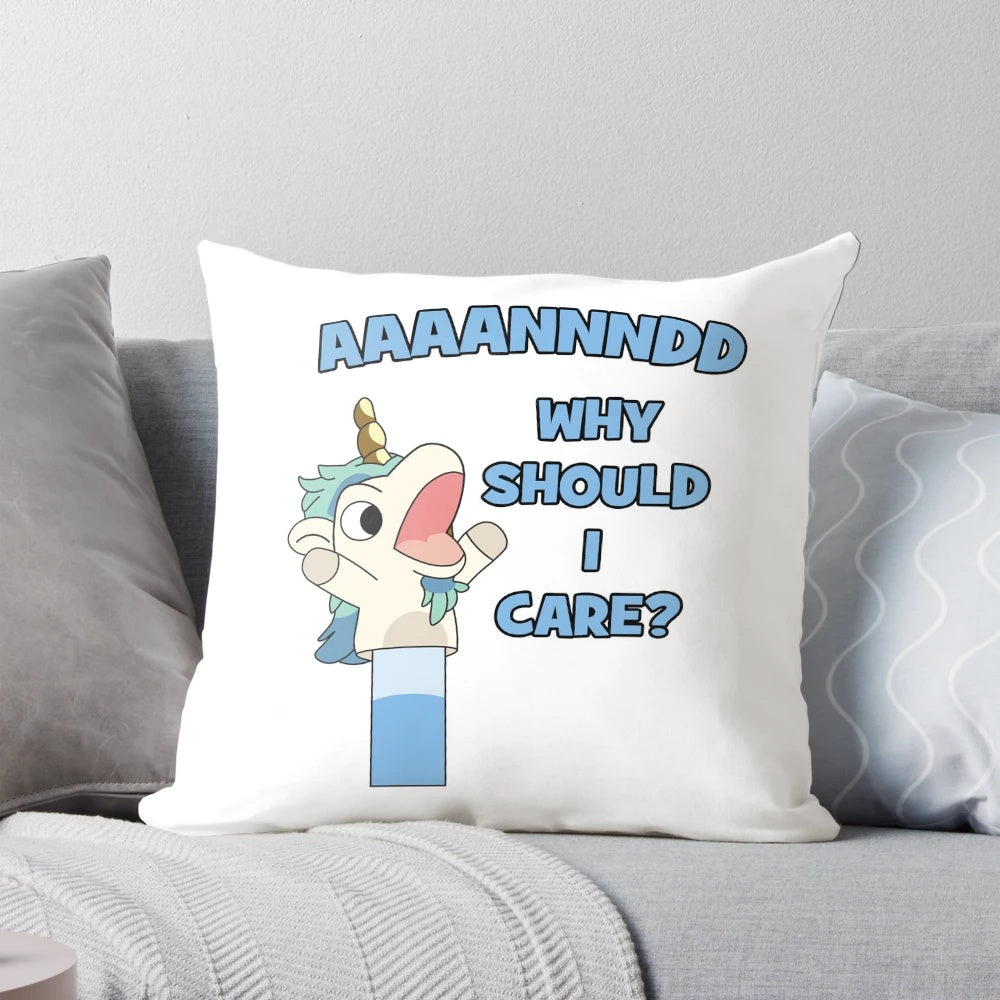 Soft and cuddly unicorse plush pillow featuring the beloved Bluey character, perfect for kids' bedrooms and playrooms.