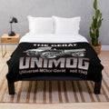 Unimog-inspired plush blanket with a retro truck graphic design