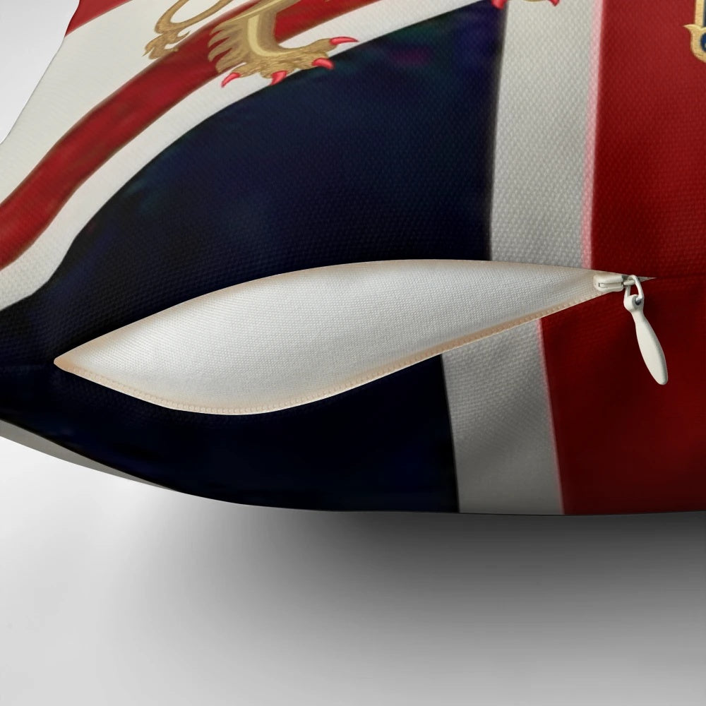 Union Jack Pillow with Windsor Insignia Design