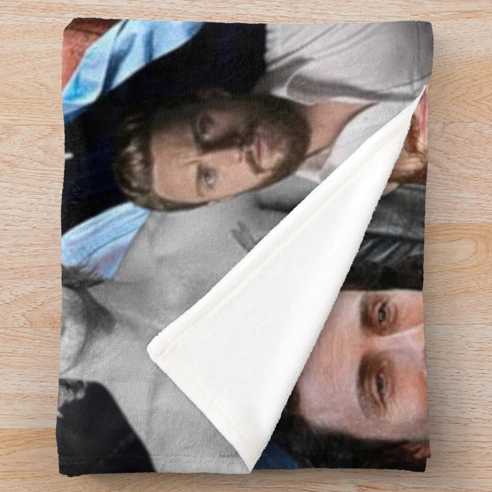 Aaron Taylor Johnson inspired photo collage plush blanket