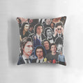 Collage of Adam Driver images printed on a soft, plush pillow