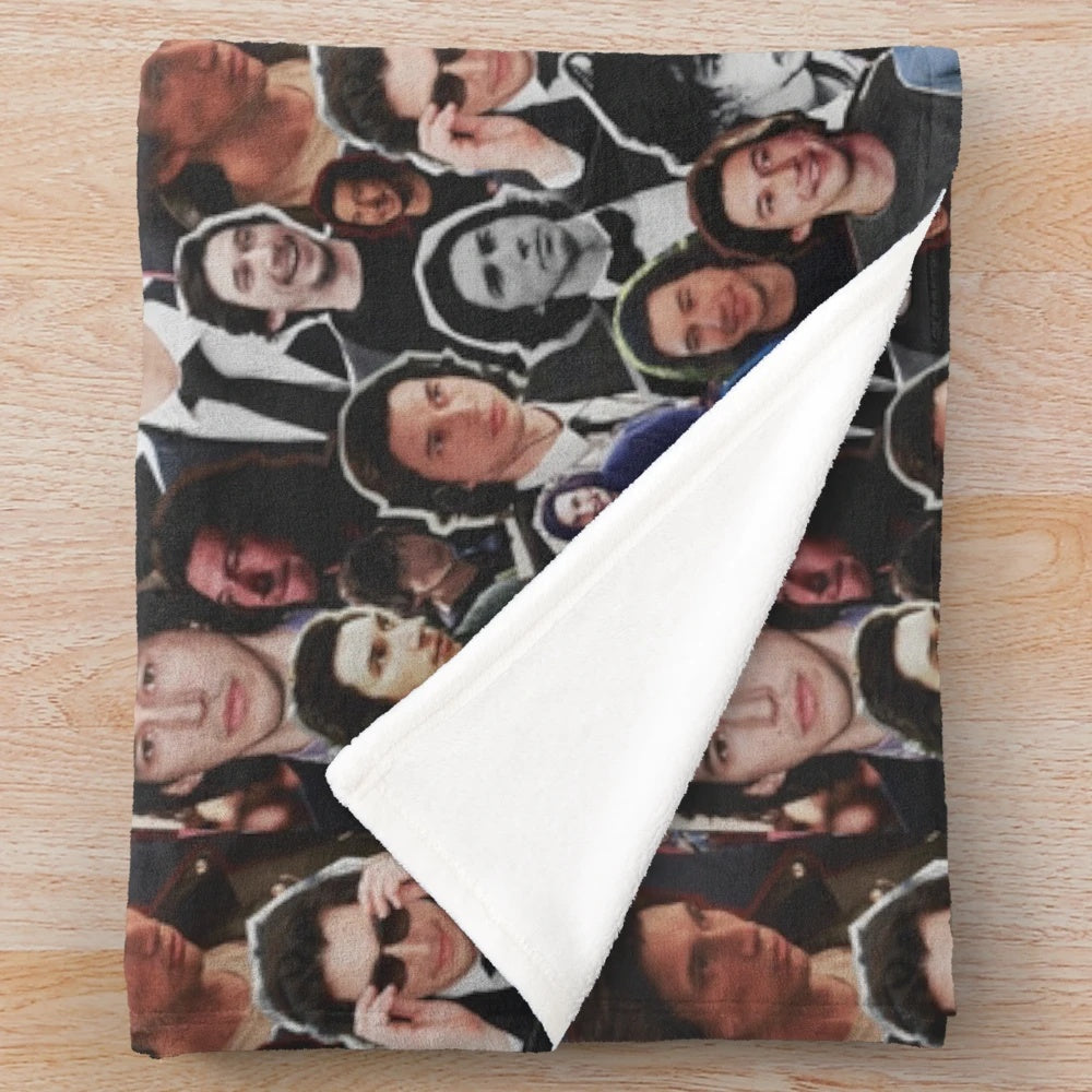 Adam Driver inspired plush blanket with collage design