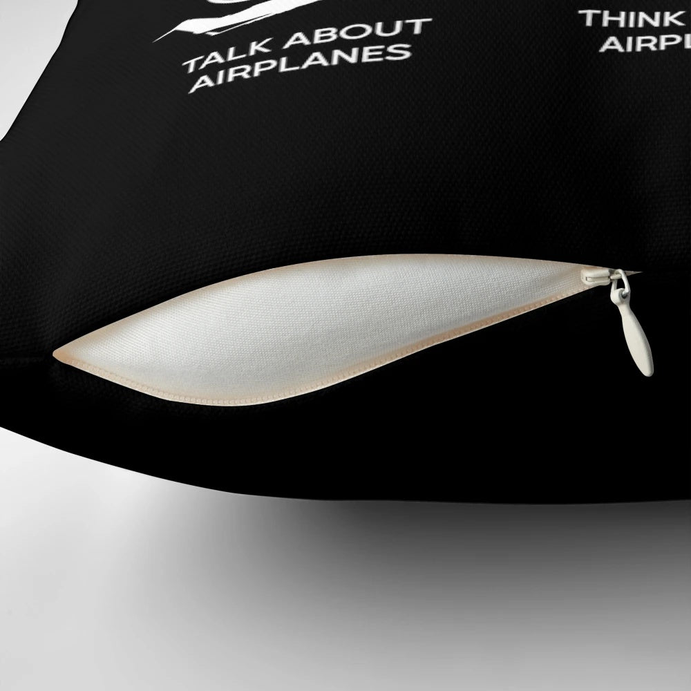 Funny "Things I Do In My Spare Time" pillow with airplane and aviation design, perfect gift for pilots and airplane lovers