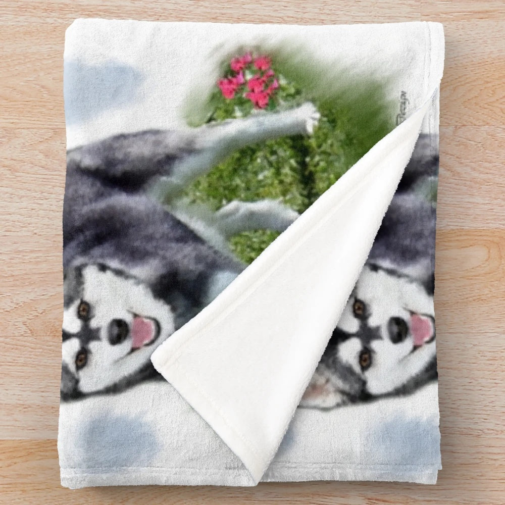 Alaskan Klee Kai dog breed plush blanket with artwork