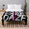 Cozy jojo's bizarre adventure themed plush blanket with red and black design