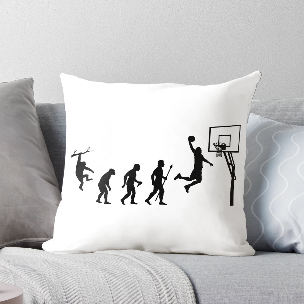Basketball Evolution Graphic Throw Pillow