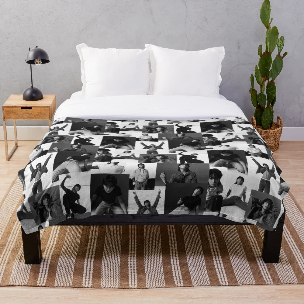 BTS Jungkook Collage Plush Blanket