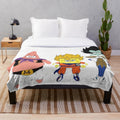 Cartoon parody plush blanket with funny pop culture designs