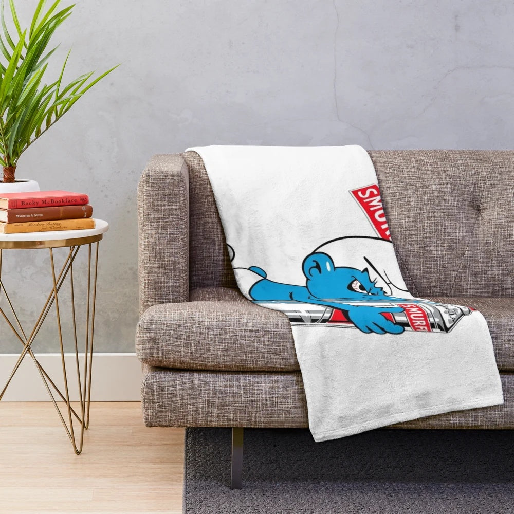 Cartoon parody plush blanket featuring pop culture humor art