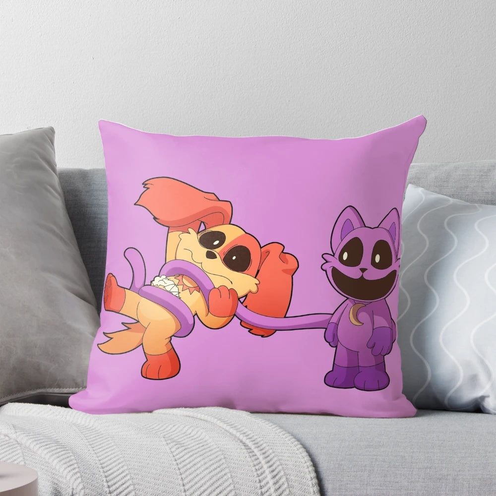 Catnap and Dogday plush pillow featuring adorable cat and dog characters