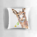 Charming illustration of a cheeky donkey with a yellow flower, perfect for home decor.