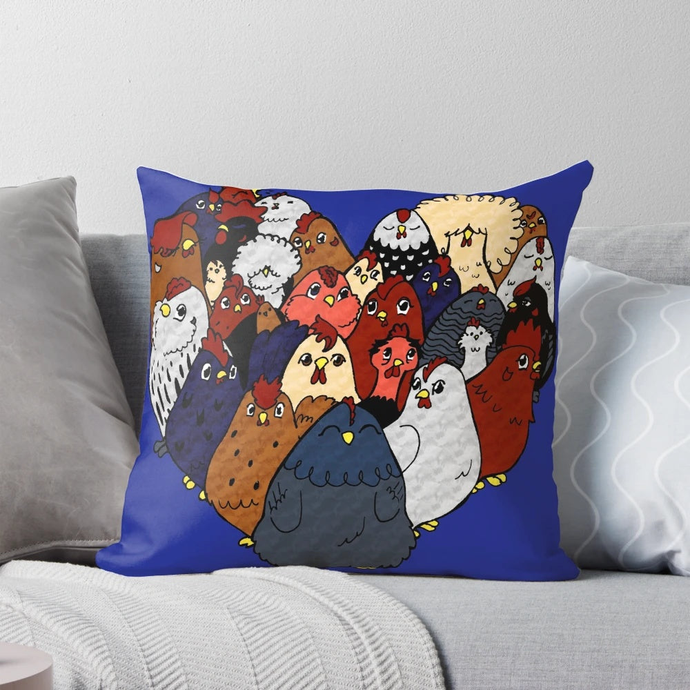 Chicken Love Pillow - A whimsical and unique home decor item for chicken enthusiasts