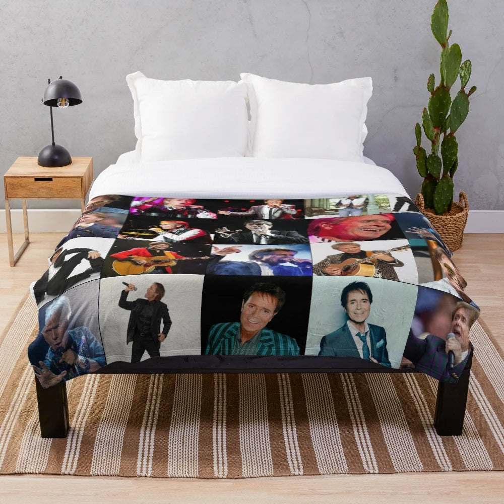 Cliff Richard Inspired Plush Photo Collage Blanket