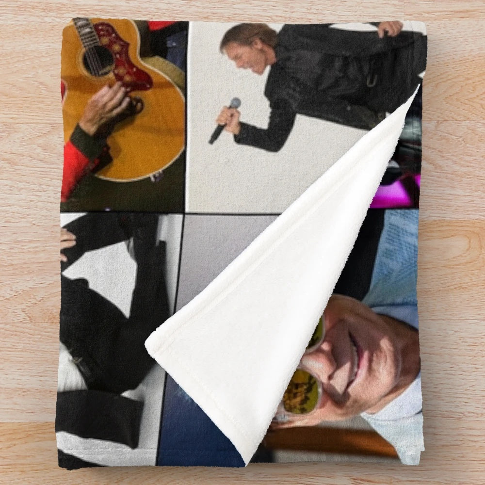 Cliff Richard Inspired Plush Photo Collage Blanket