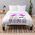 Colorful plush blanket featuring a color guard flag design for marching band enthusiasts