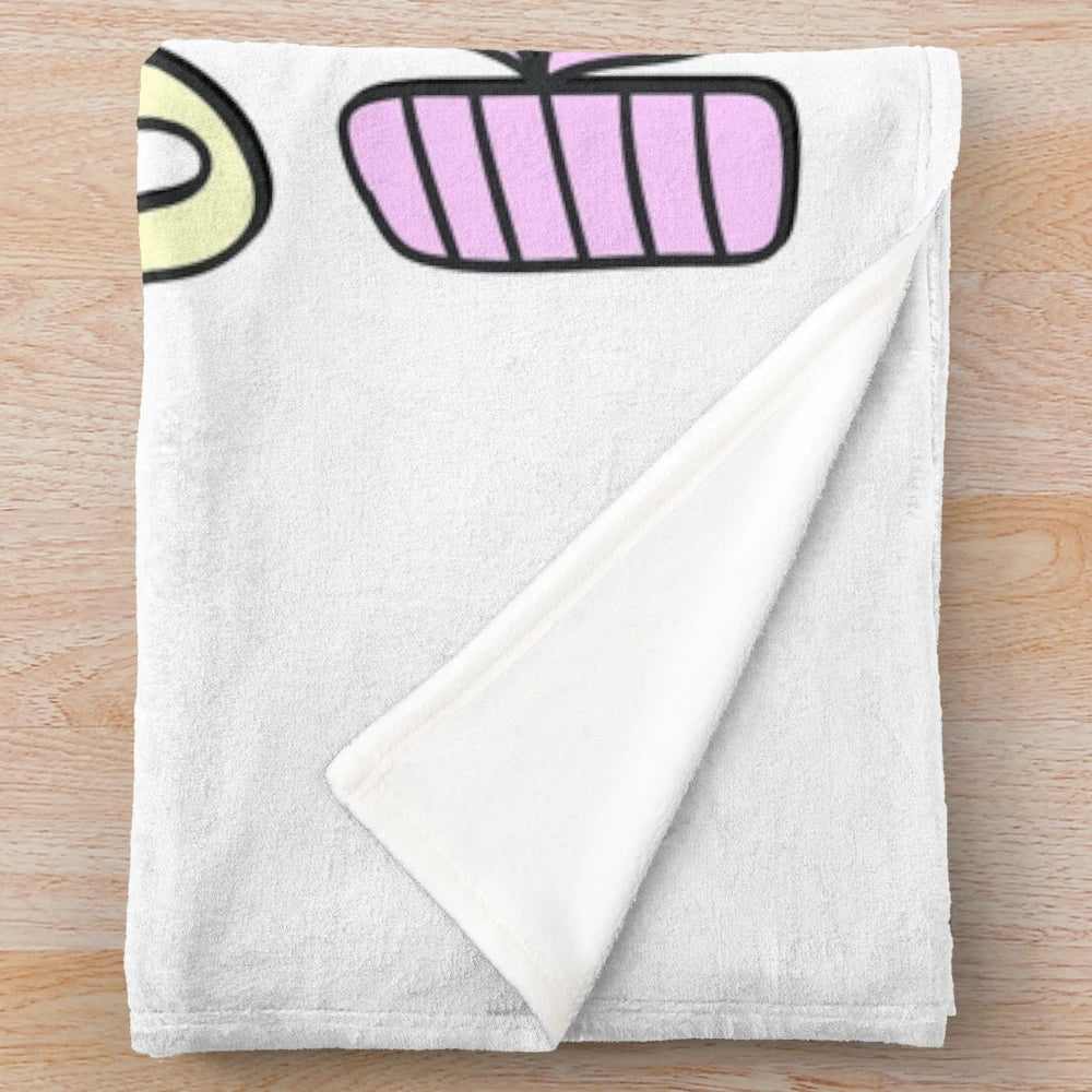 Colorful plush blanket featuring a color guard flag design for marching band enthusiasts