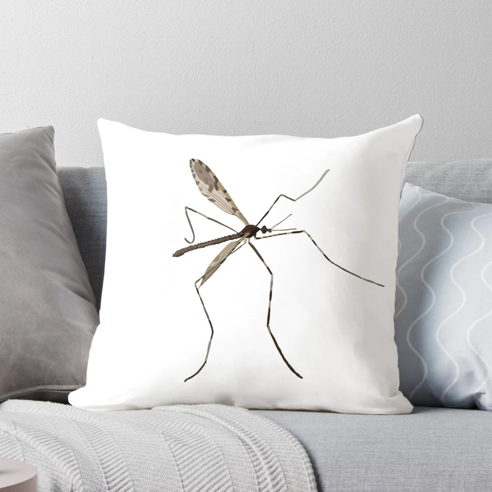 Soft and plush crane fly pillow, showcasing the intricate details of this captivating Tasmanian insect.