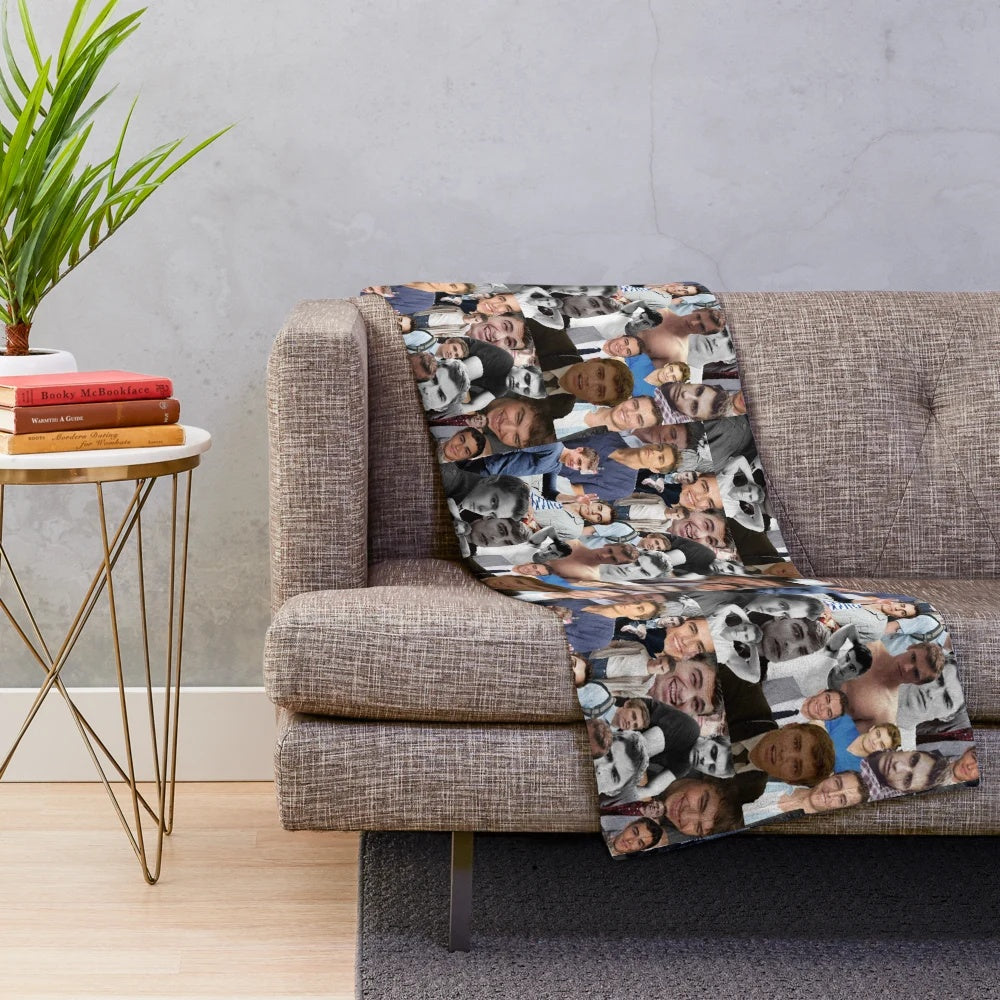 Dave Franco Inspired Plush Blanket with Collage Design