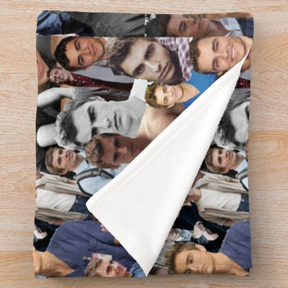 Dave Franco Inspired Plush Blanket with Collage Design