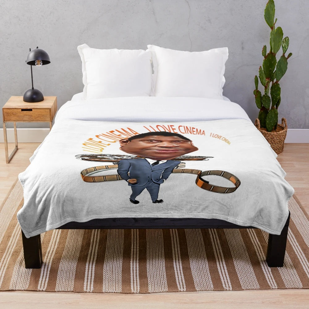 Denzel Washington pop art caricature plush blanket