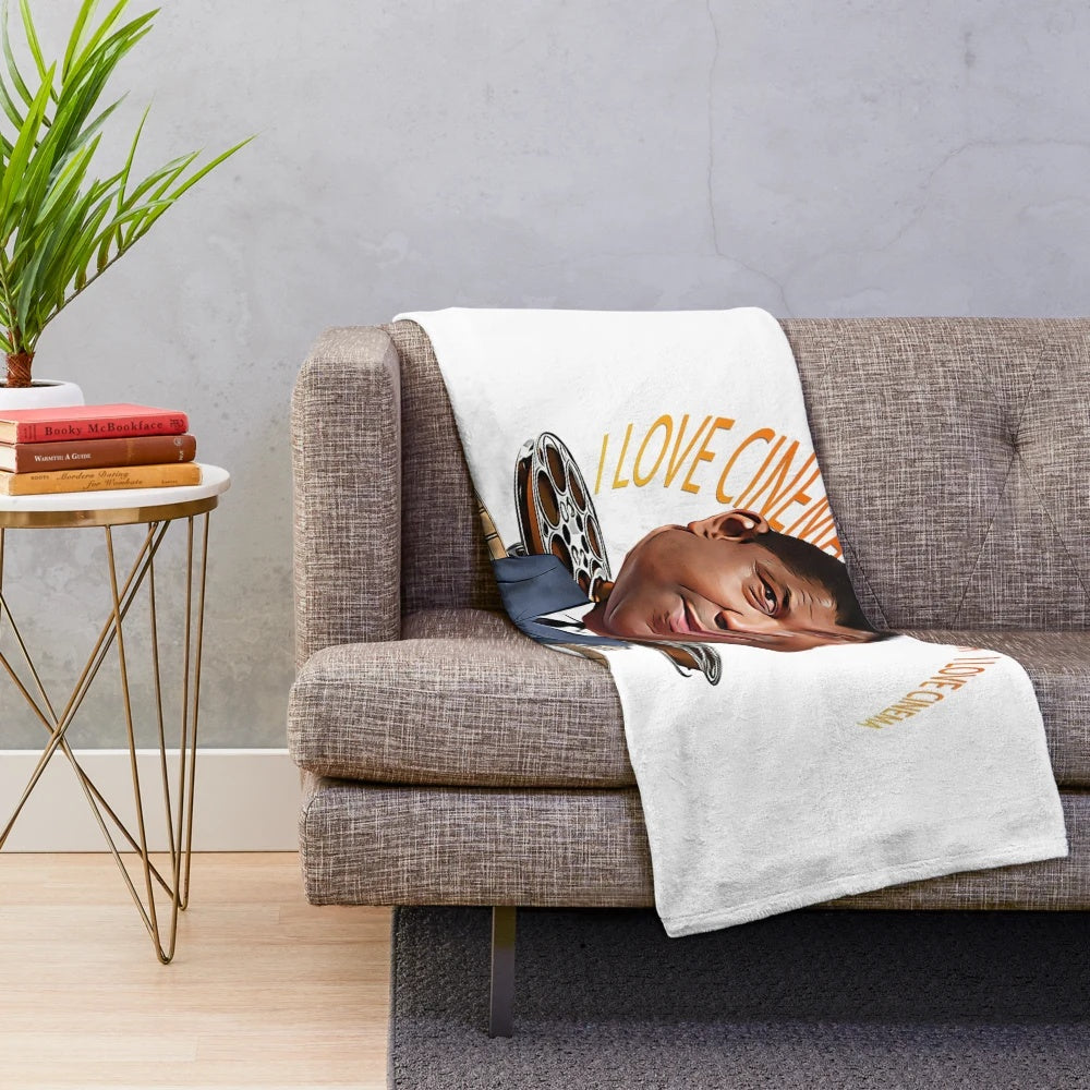Denzel Washington pop art caricature plush blanket