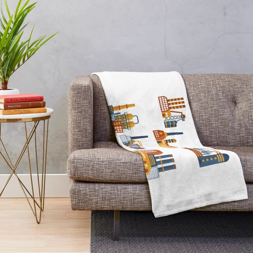 Engineering themed plush blanket for mechanical, civil, and electrical engineers