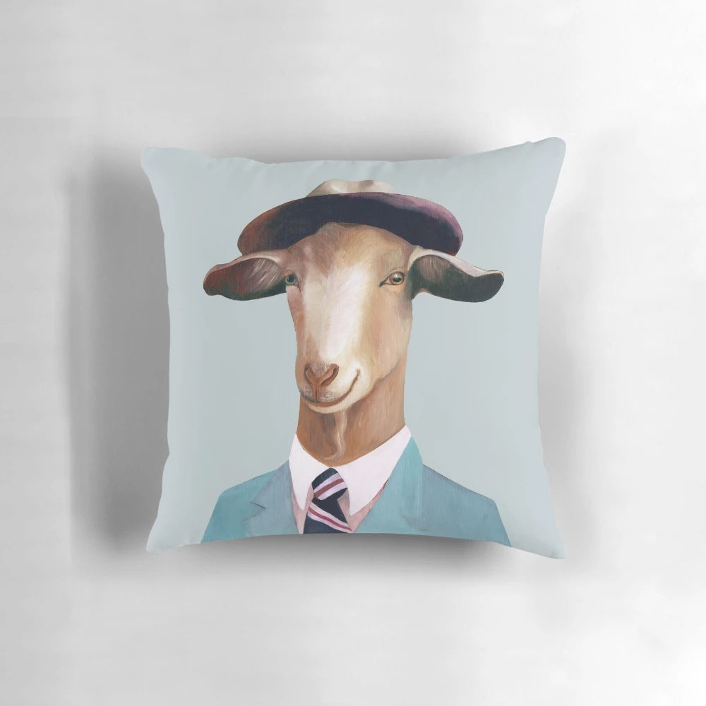 Decorative goat head shaped pillow for farmhouse style home