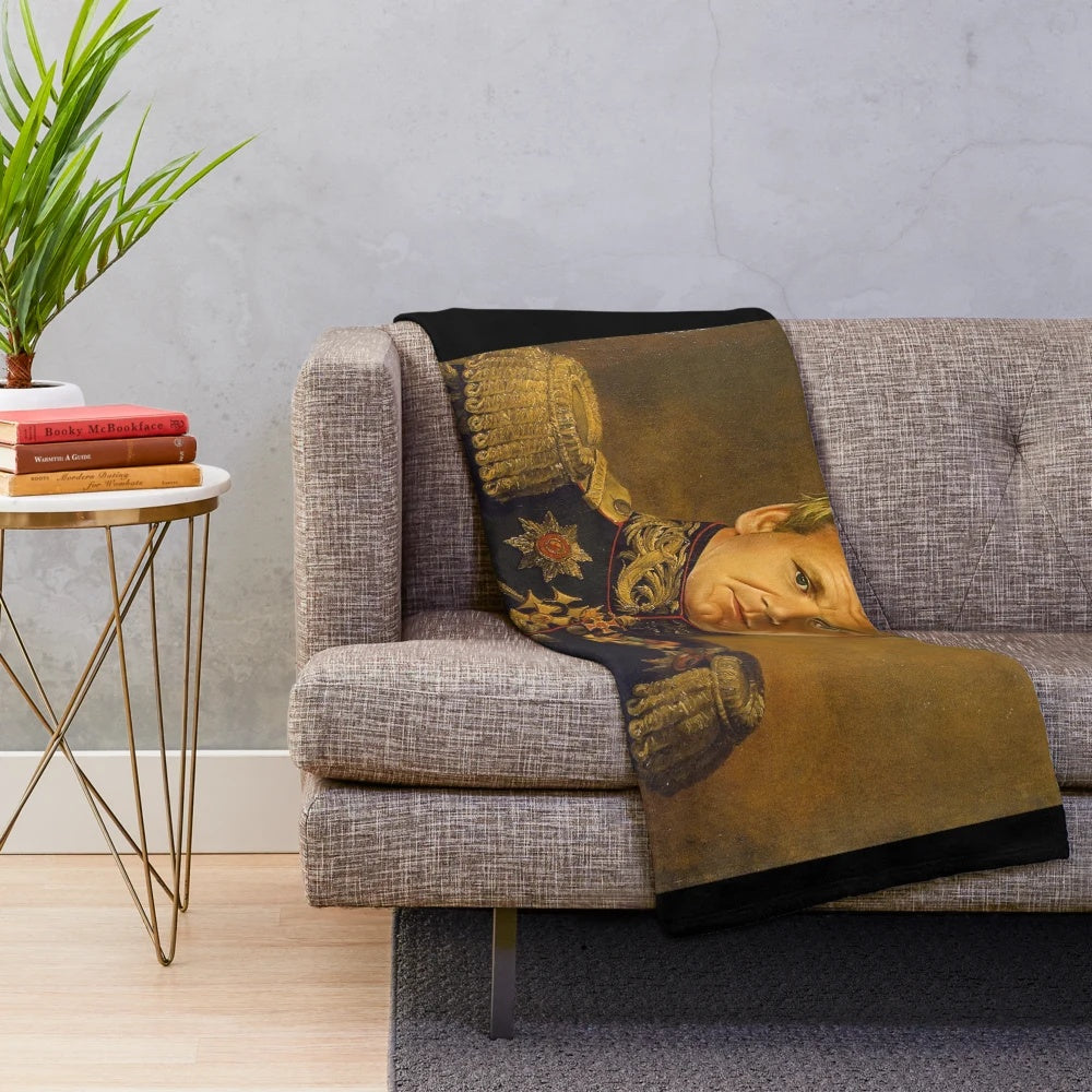 Gordon Ramsay inspired plush blanket with custom celebrity portrait