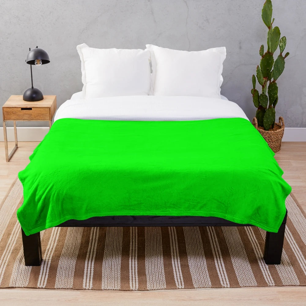 Green screen design plush blanket for creative digital art and special effects