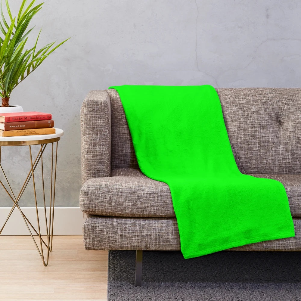 Green screen design plush blanket for creative digital art and special effects