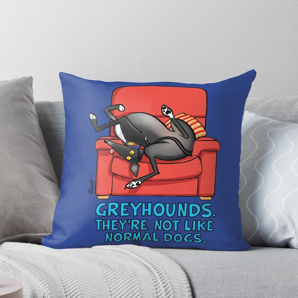 Decorative Greyhound, Whippet, and Lurcher Inspired Pillow